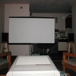 Draper Consul Tripod Screen: Matte-White Surface, 70 Inches Wide